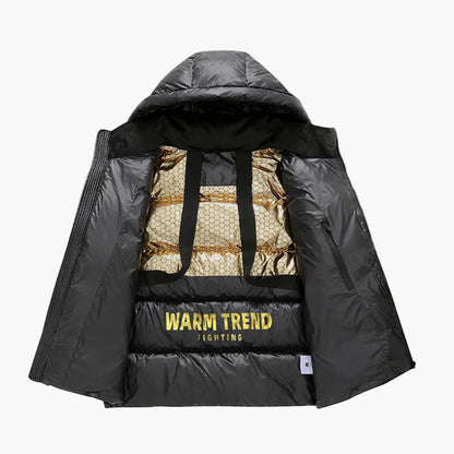 Men's winter quilted jacket with hood – urban streetwear for cold days