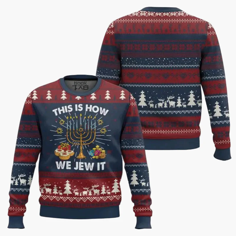 Herren Weihnachts-Hanukkah Pullover Lustig "Not Today Santa" Sweatshirt – Perfekt für Feiertage & Ugly Sweater Partys