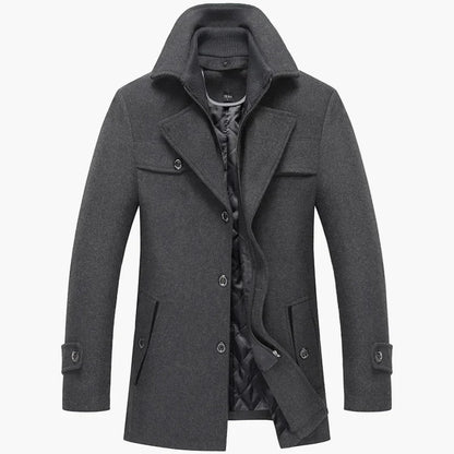 Herren Wintermantel Klassisch Modern – Eleganter Freizeit- und Businessmantel mit Stehkragen