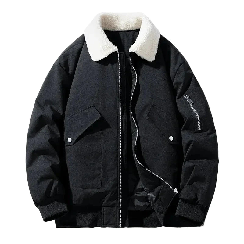 Herren Winter Bomberjacke mit Teddykragen – Stilvolle Übergangsjacke für Freizeit und Alltag