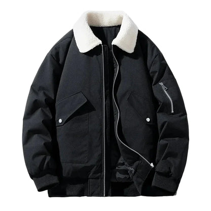 Herren Winter Bomberjacke mit Teddykragen – Stilvolle Übergangsjacke für Freizeit und Alltag