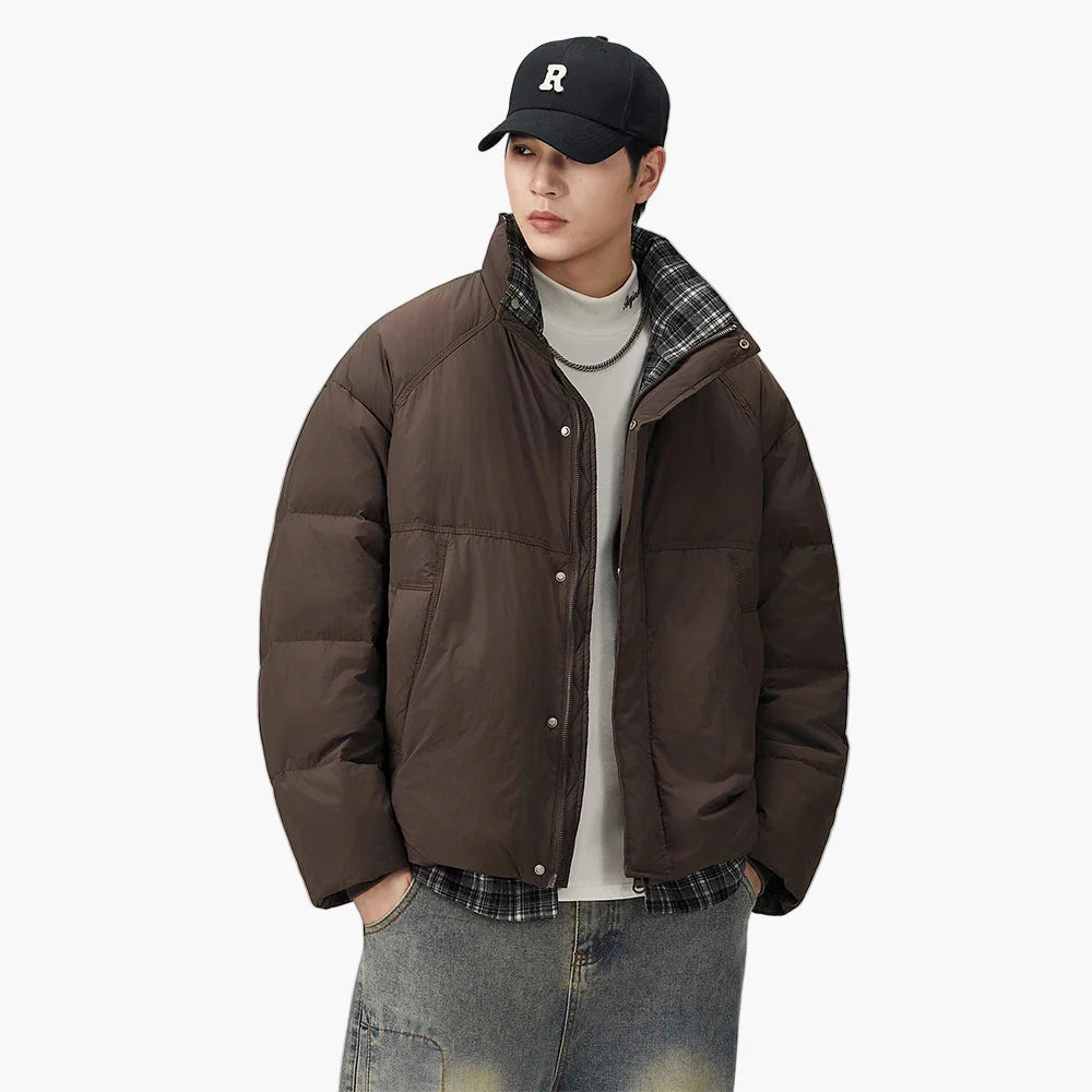 Men's oversized quilted jacket in streetwear style – casual winter jacket for everyday and leisure