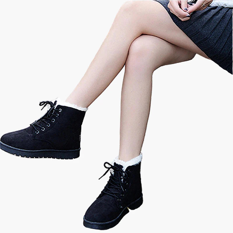 Damen Winter-Stiefeletten Kuschelig Warm mit Schnürung – Outdoor & Alltag