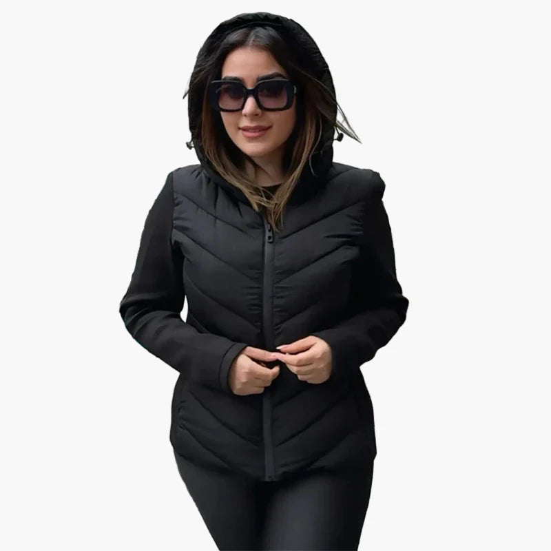 Women's quilted jacket with hood – fashionable casual look for autumn and winter