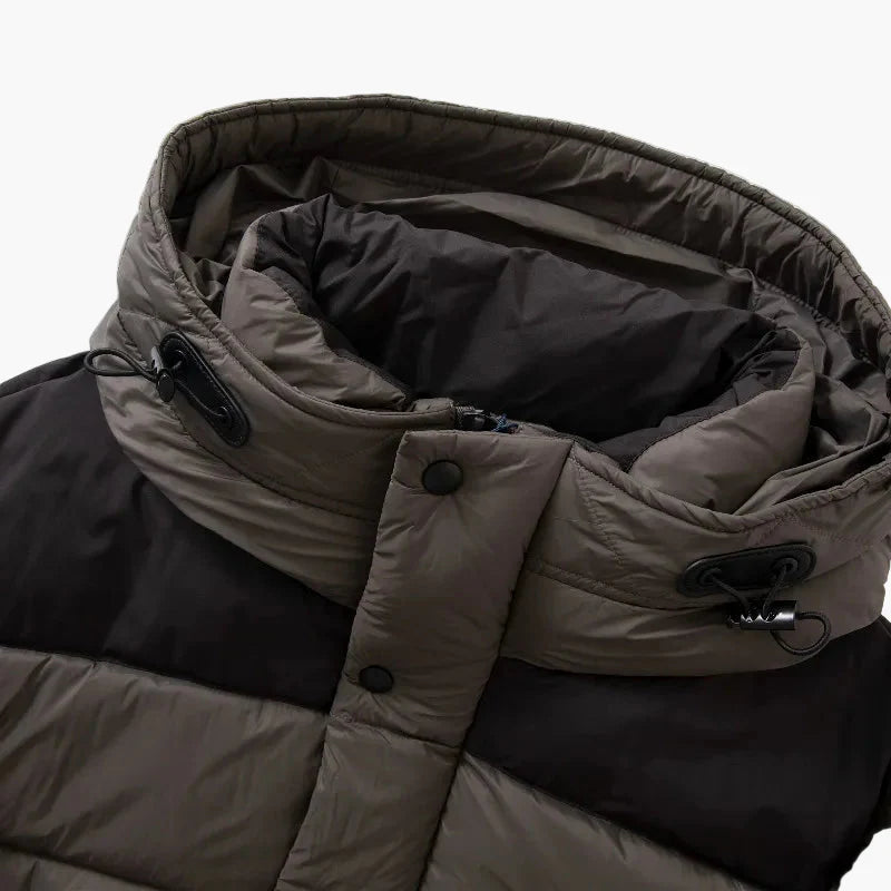 Men's winter quilted jacket with hood – casual outdoor puffer jacket for everyday and leisure