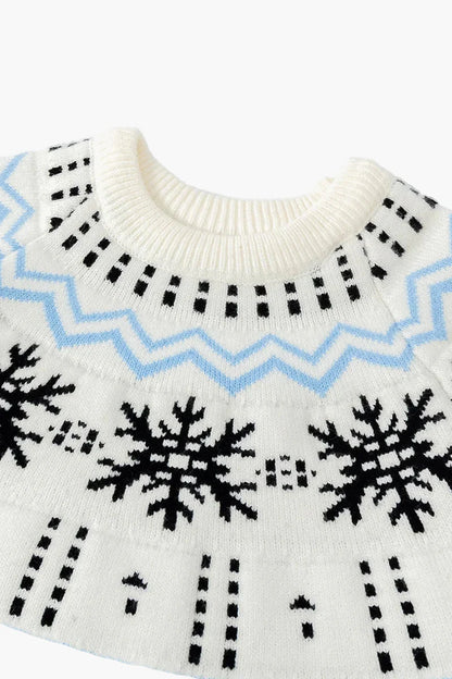 Women's winter sweater with snowflake pattern – Scandinavian knit sweater for cold days