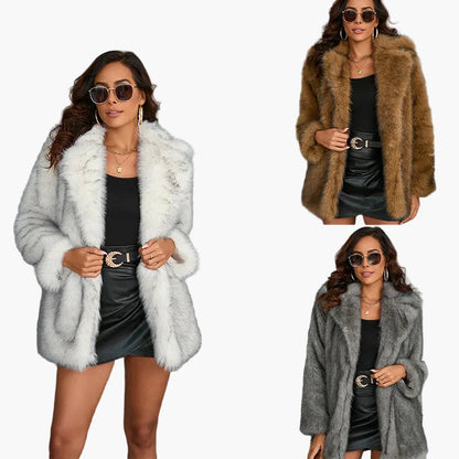 Women's Luxury Faux Fur Jacket – Elegant Winter Coat for Stylish Occasions and Everyday Wear