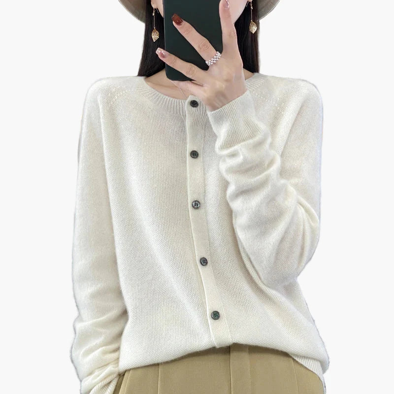 Women's knitted cardigan – Classic cardigan in elegant style for everyday and office use