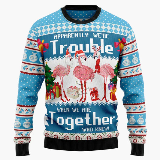 Men's & Women's Christmas Sweater Flamingo Funny – Ugly Christmas Sweater for Groups & Friends
