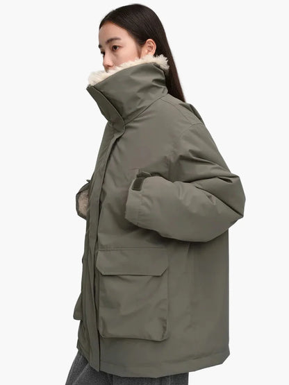 Damen Winter Parka mit Teddykragen – Modischer Oversize Mantel für kalte Tage