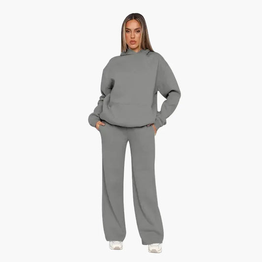 Women's loungewear set hoodie and wide pants – comfortable casual outfit