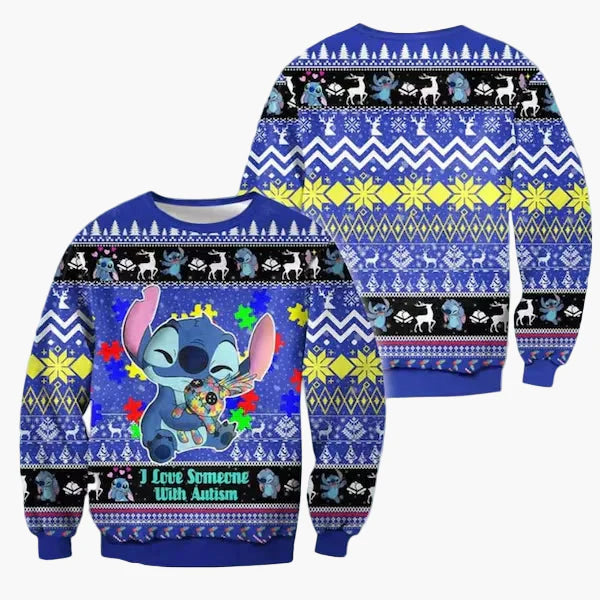 Unisex Weihnachts-Sweatshirt Merry Stitchmas – Lustiger Ugly Christmas Pullover für Fans