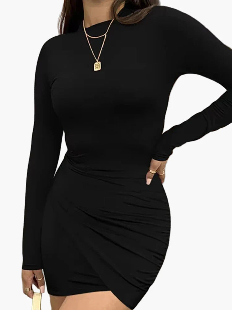 Women's Elegant Bodycon Mini Dress with Long Sleeve – Perfect for Party & Evening Occasions