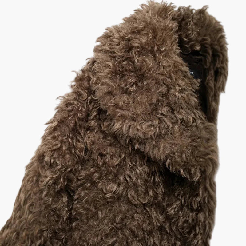 Damen Oversized Vintage Kuscheljacke für Herbst und Winter – Modischer Statement-Look