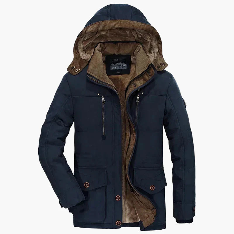 Men's winter jacket outdoor parka with hood – warm & stylish for leisure and everyday use