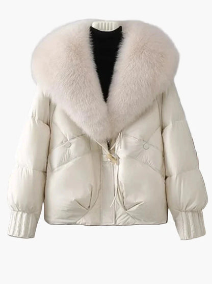 Women's winter jacket with large collar – Elegant, warm quilted jacket for everyday and leisure use