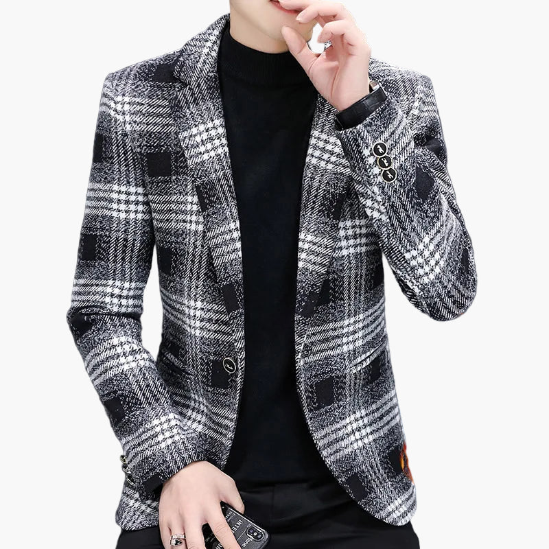 Herren Modernes Kariertes Sakko – Eleganter Business & Freizeit Blazer