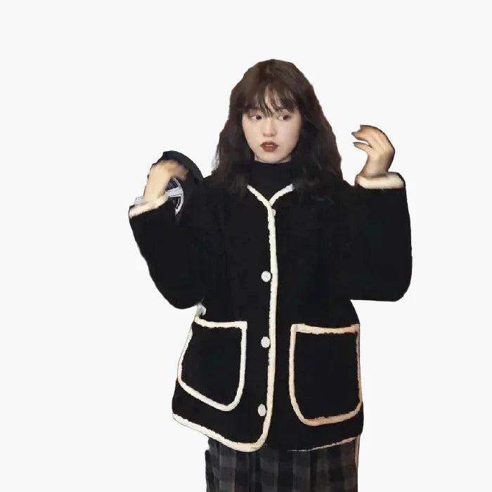 Women's Oversize Casual Jacket in Street Style Look – Casual Transitional Jacket with Buttons and Pockets