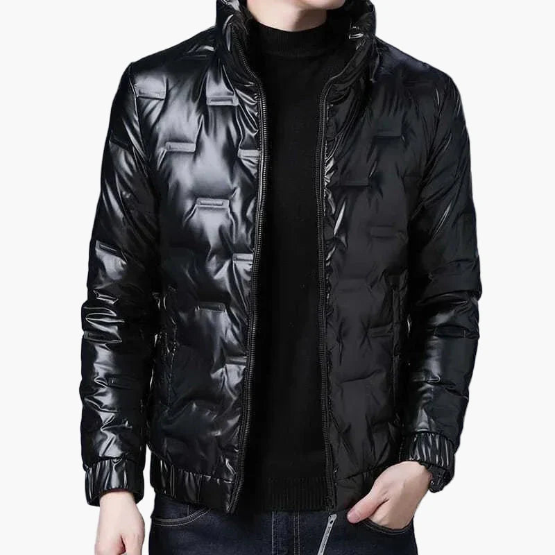 Men's Shiny Lightweight Bomber Jacket Modern Streetwear Style – Perfect for Everyday and Leisure