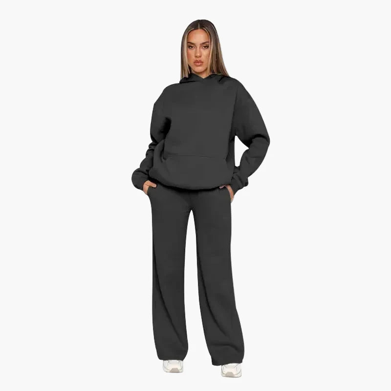 Women's loungewear set hoodie and wide pants – comfortable casual outfit