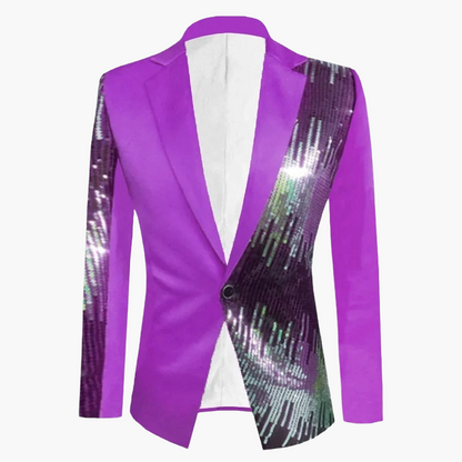 Herren Sakko Modern Glitzer-Design für Party und Bühne – Eleganter Einreiher Blazer