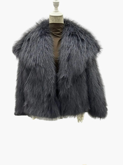 Women's Luxury Short Fur Jacket – Elegant Street Style for Winter