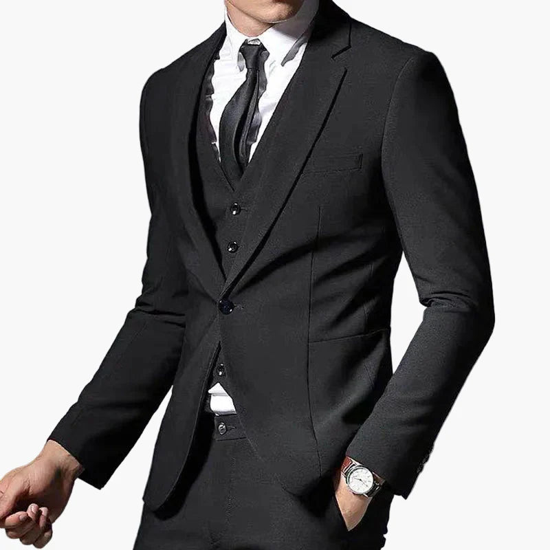 Men's Business Suit 3-piece Modern Slim Fit for Office & Festive Occasions
