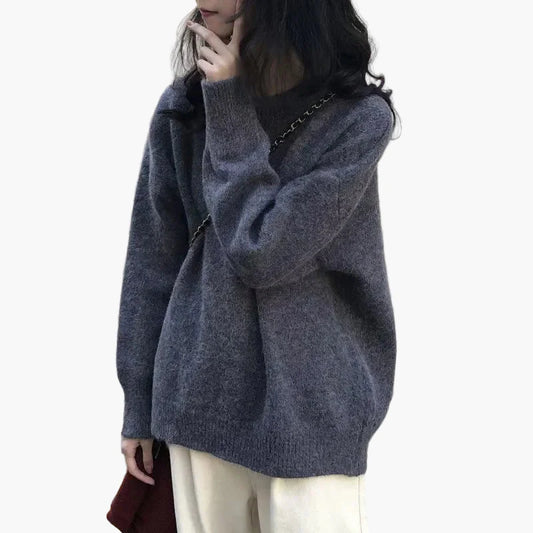 Women's Oversize Sweater Retro Casual Style Autumn Winter Knit Sweater