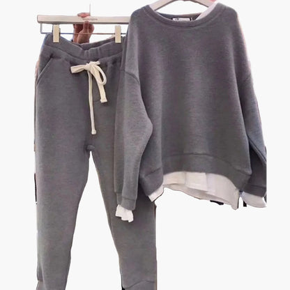 Damen Freizeit Zweiteiler Set – Lockerer Pullover und Jogginghose, ideal für Alltag & Entspannung