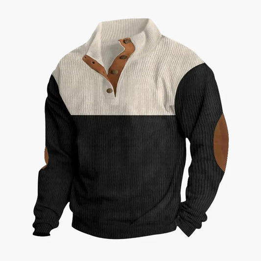 Herren Vintage Strickpullover mit Knopfleiste – Stilvoller Freizeit-Look für Herbst und Winter