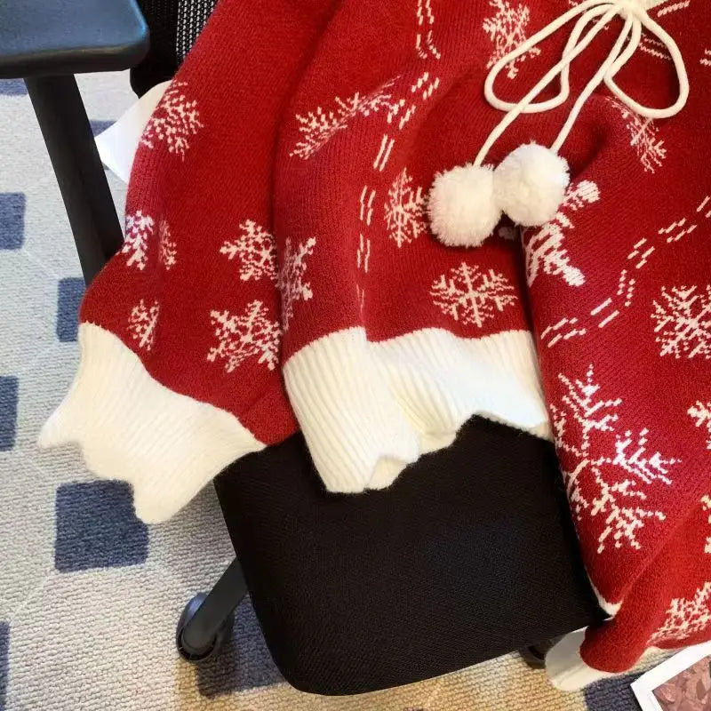 Women's Winter Cardigan with Snowflake Pattern – Festive Knit Sweater for Cozy Occasions