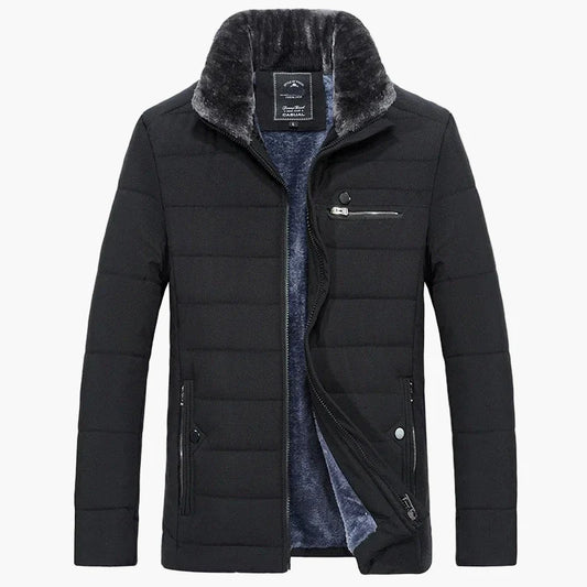 Herren Winter Steppjacke mit Stehkragen und Reißverschlusstaschen – Modisch & Warm für Alltag und Freizeit