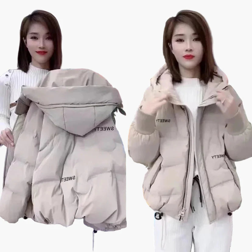 Damen Winter Steppjacke mit Kapuze – Bequemer Alltagspuffer, modischer Freizeitstil