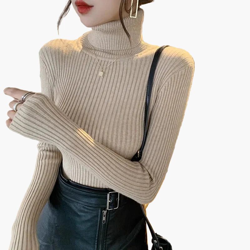 Women's Turtleneck Sweater Long Sleeve Basic Style – Ideal for Everyday and Office