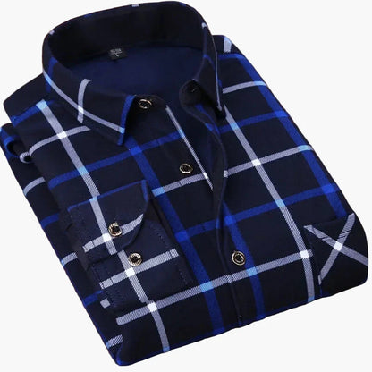 Herren Freizeit Flanellhemd Kariert Langarm – Modernes Outdoor & Business Casual Hemd