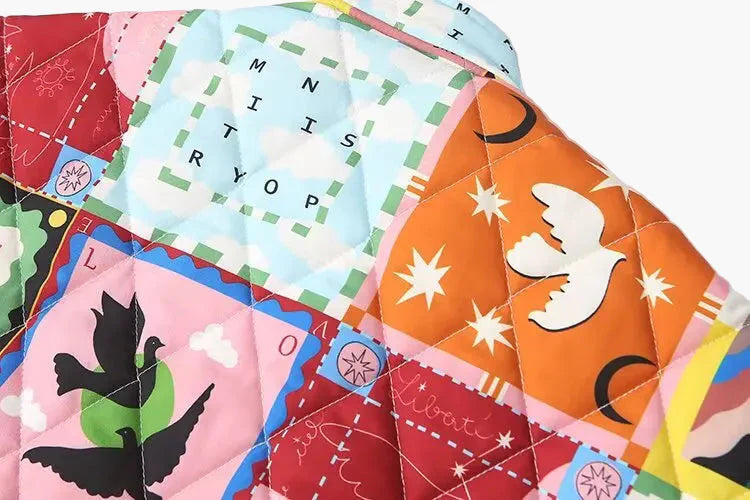 Women's Patchwork Vintage Bomber Jacket – Fashionable Casual Jacket in Retro Style