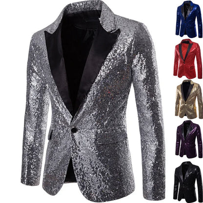 Herren Glitzer Party Sakko – Auffälliges Pailletten Blazer für festliche Anlässe, Bühne & Events