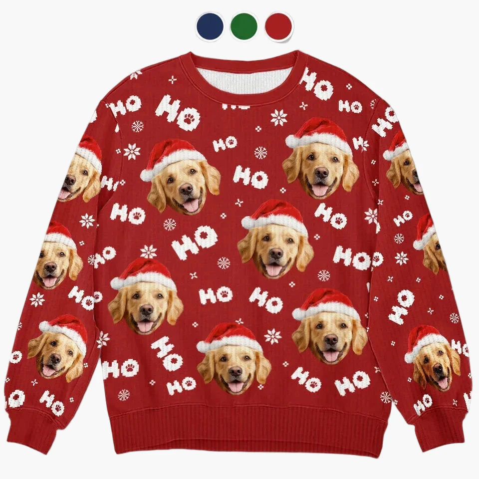 Unisex Ugly Christmas Sweater mit Foto-Print – Lustiger Weihnachts-Pullover für Familie & Freunde