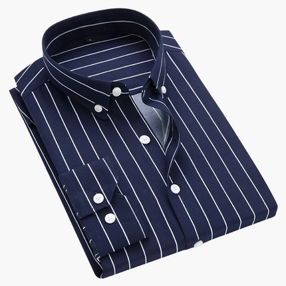 Men's Business Casual Shirt with Stripe Pattern – Elegant and Versatile Style