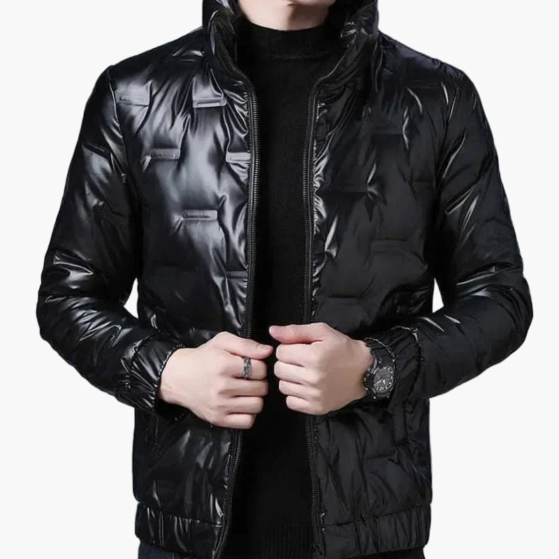 Men's Shiny Lightweight Bomber Jacket Modern Streetwear Style – Perfect for Everyday and Leisure