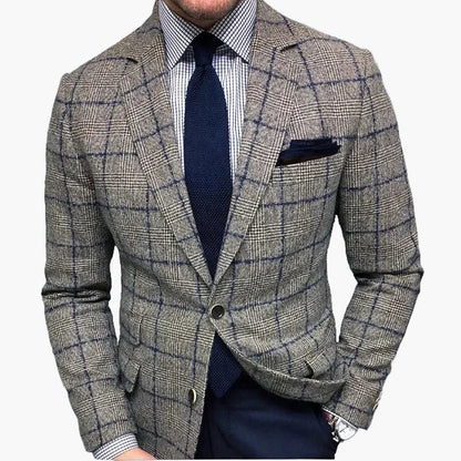 Men's Checked Blazer – Modern Business and Casual Blazer in Elegant Check Design