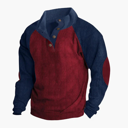 Men's Vintage Casual Sweater with Button Placket – Retro Style for Everyday and Outdoor