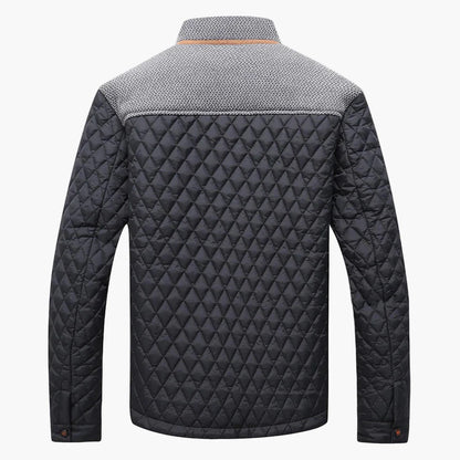 Herren Steppjacke Modern Casual Bomberjacke – Diamantmuster, Übergangsjacke, modisch & vielseitig