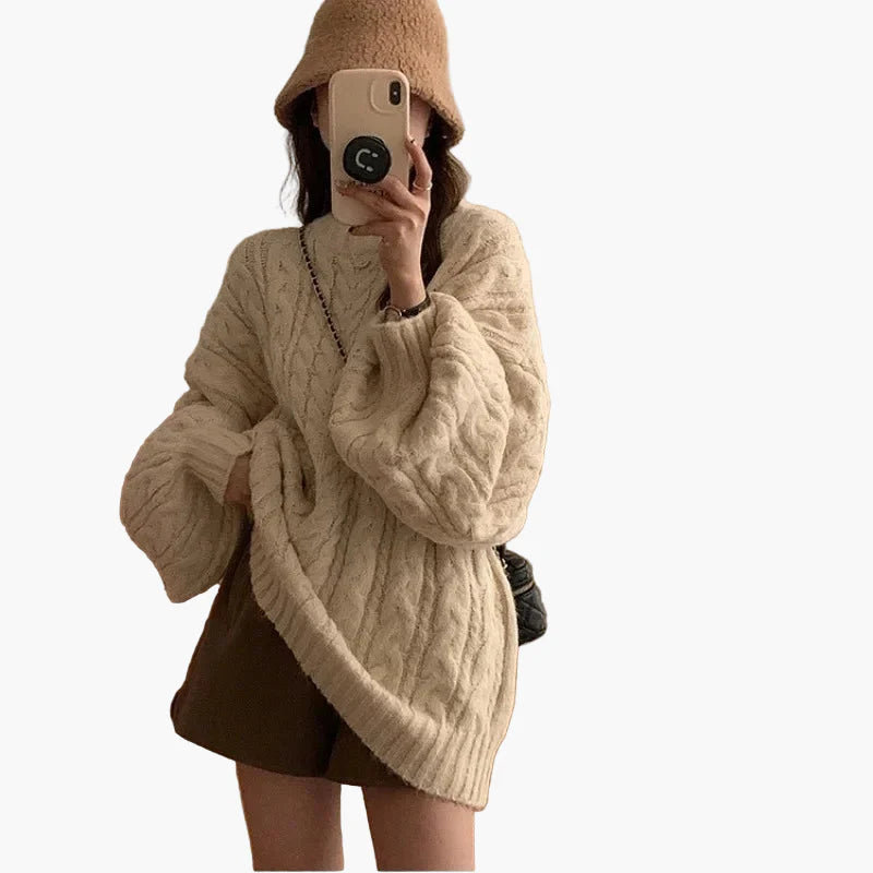 Damen Oversize Pullover – Modischer, lockerer Strickpullover für Freizeit und Alltag