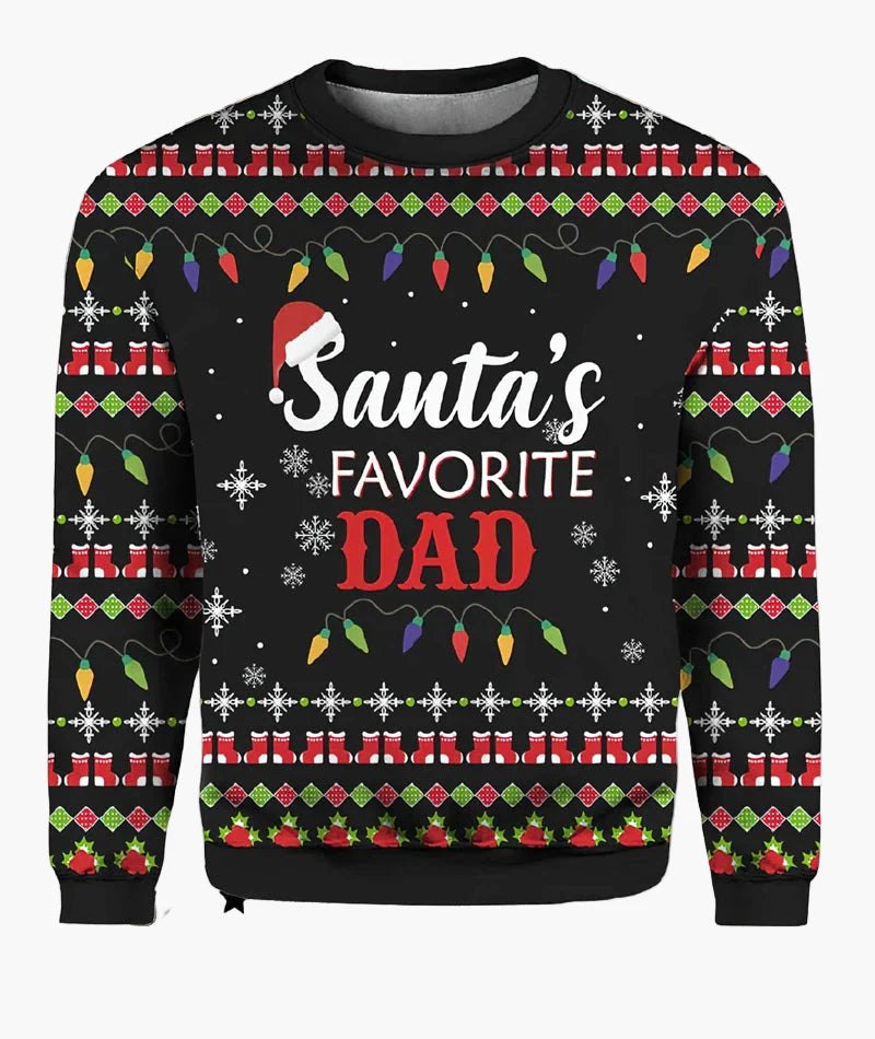 Herren Ugly Christmas Sweater Biker Style – Lustiger Weihnachts-Pullover mit Santa auf Motorrad