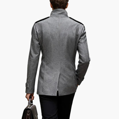 Herren Zweireihiger Kurzmantel – Klassischer Business Mantel für Herbst und Winter