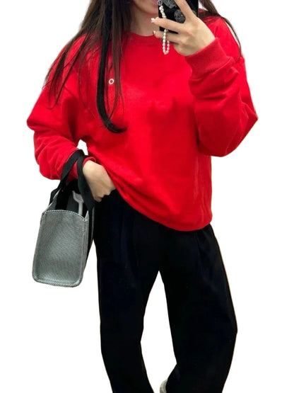 Women's Oversize Sweatshirt for Leisure and Sports – Modern Relaxed Fit Sweater