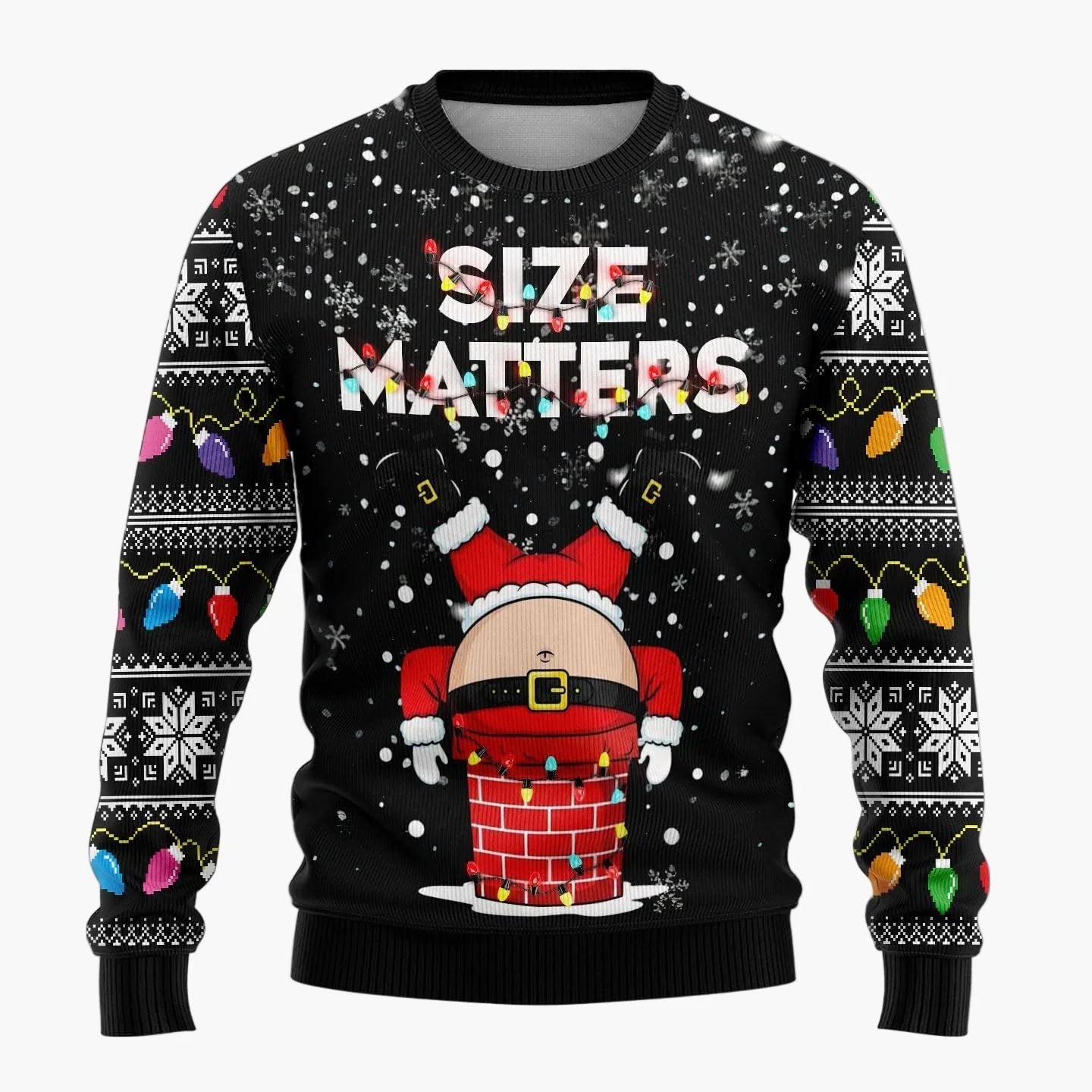 Herren Lustiger Ugly Christmas Sweater – Santa Claus Ho Ho Ho Weihnachtspullover mit frechem Motiv