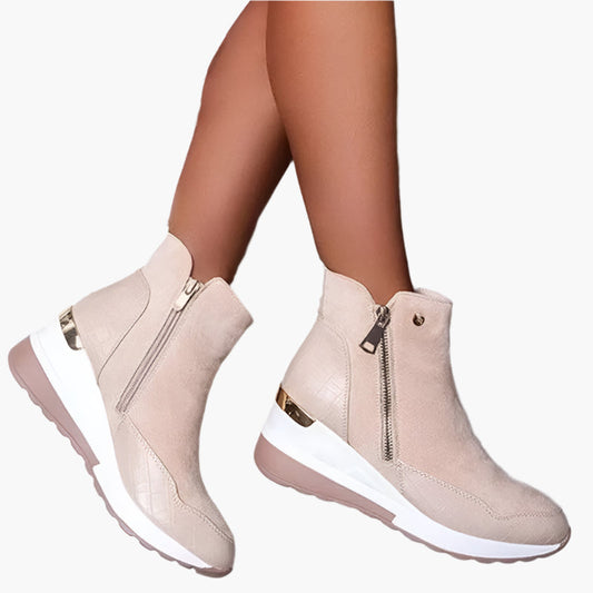 Damen Orthopädische Winterstiefeletten mit Keilsohle – Komfort und Stil für den Alltag