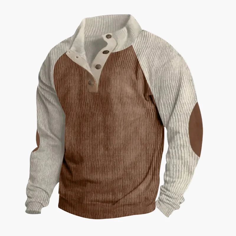 Men's Vintage Casual Sweater with Button Placket – Retro Style for Everyday and Outdoor